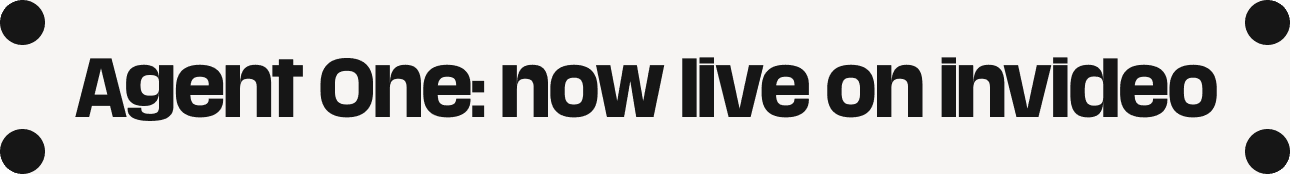 Agent One: now live on invideo