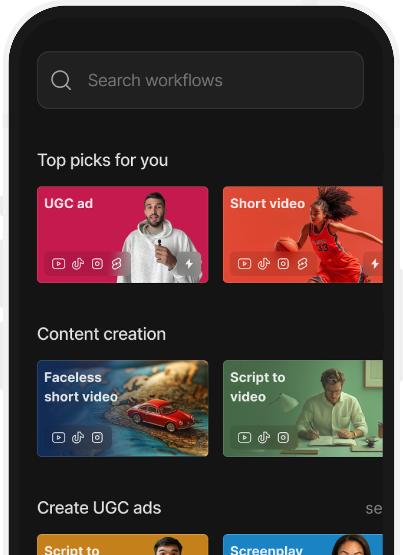 Mobile app interface